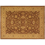 Bareens Designer Rugs - Classic Ziegler Hye Brown Gold Hand-Knotted Wool Rug - 10'1'' x 13'6'' - Enhance the ambiance of your home with this magnificent Persian-influenced Turkish hand-knotted rug made by skilled artisans capable of creating the most exceptional vegetable dyes and hand-spun wool. This exquisite handmade rug is a one-of-a-kind Peshawar Kafkaz, otherwise identified as Chobi, Chobi Peshawar, Oushak, or Ziegler rug. These handmade rugs are crafted in Pakistan utilizing superior-quality wool imported from Australia, New Zealand, and Korea in two types of weaves: the Persian weave and the Mori weave. This rug is meticulously crafted by hand using the finest natural vegetable dyes extracted from local plants. The artisans use a blend of hand-spun local and fine merino wool, resulting in a rug with a compelling texture, higher lanolin content, and longer staple. The artisans occasionally incorporate natural or artificial silk into the pile to enhance specific motifs. The finished product is an awe-inspiring execution of flawless design and an understated palette that exudes elegance.