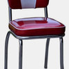 V-Back Chrome Diner Chair, Glitter Sparkle Red, Box Seat