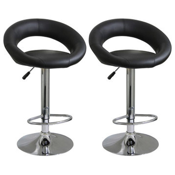 AmeriHome Classic Relaxed Bar Stool - 2 Pc Black
