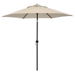 Astella - Astella 9' Round Outdoor Patio Umbrella With Push Tilt, Polyester, Antique Beige - This 9-foot steel patio umbrella is perfect for shading your outdoor space. The hexagonal canopy is made of durable polyester fabric and features six steel ribs for support. The crank open mechanism makes it easy to open the umbrella, while the push button tilt allows you to adjust the angle of the canopy to provide optimal shade.
