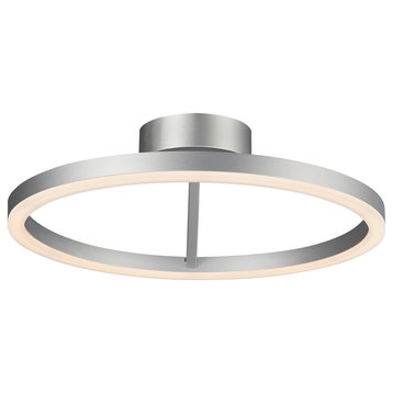 Zuben Circular ETL Certified Integrated LED Ceiling Light, Silver, 20"