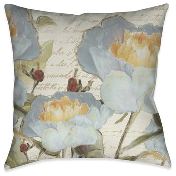 Laural Home Flowers in the Garden Indoor Decorative Pillow, 18"x18"