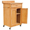 Pemberly Row Kitchen Cart in Natural Birch