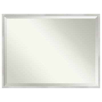 Svelte Silver Beveled Wood Wall Mirror 41.5 x 31.5 in.
