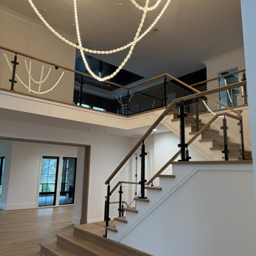 Project #132 | White Oak Staircase with Glass Balustrade