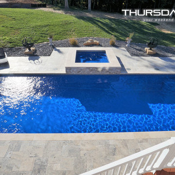 Fiberglass Pool 16' x 41' with 9' x 9' Spa