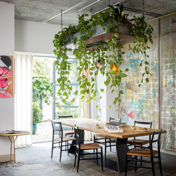 Bespoke metalwork hanging plant feature