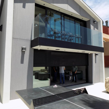 Beach House Motorized Power Screen in Newport Beach, California