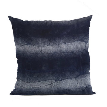 Plutus Blue Ink Furever Faux Fur Luxury Throw Pillow, Blue Ink, 24" x 24"