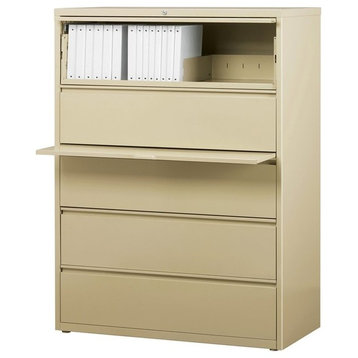 Hirsh 42-in Wide HL8000 Series Metal 5 Drawer Lateral File Cabinet Putty/Beige