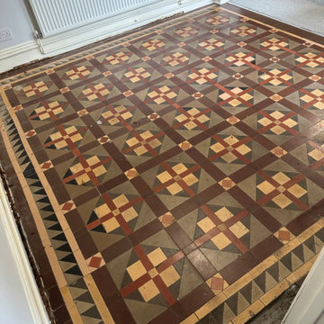 Repair and Renovation of a Victorian Tiled Dining Room Floor in Newport