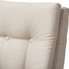 Roxy Walnut and Light Beige Button-Tufted High-Back Lounge Chair and Ottoman Set