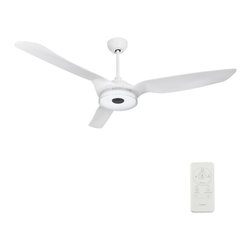 Carro - Carro Smart Voice Control Ceiling Fan with Dim LED Light and Remote 10-speed, White, 56 in - Ceiling Fans
