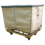 Consigned Vintage Dandux Laundry Cart - This vintage, ca. 1950, industrial Dandux laundry cart used to roll along the halls of an East Coast factory. Today, it would be the perfect cart for your everyday use -- in your laundry room, your mud room, or as a catch-all in your living room. The sky's the limit! The petite size makes it perfect for apartment living.