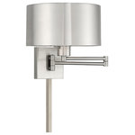 Livex Lighting - Livex Lighting Brushed Nickel 1-Light Swing Arm Wall Lamp - Add this versatile swing arm wall lamp bedside or above a favorite reading chair to enjoy more light where you need it.
