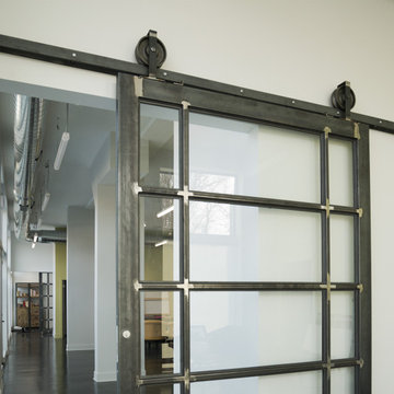 Industrial Style Sliding Metal Glass Door