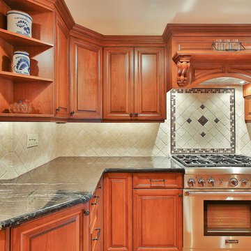 Scroll Corbels on Raised Panel Arch Mullion