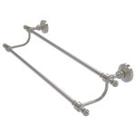 Allied Brass - Retro Wave 18" Double Towel Bar, Satin Nickel - Add a stylish touch to your bathroom decor with this finely crafted double towel bar. This elegant bathroom accessory is created from the finest solid brass materials. High quality lifetime designer finishes are hand polished to perfection.