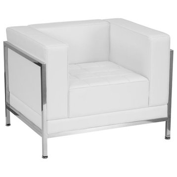 Scranton & Co Leather Reception Chair in White