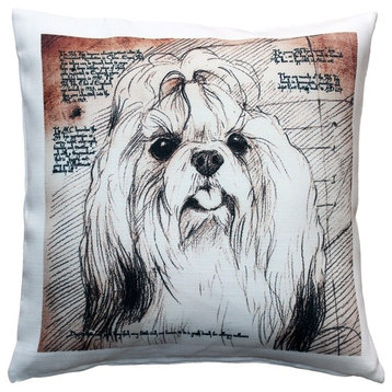 Leonardo's Dogs Shih Tzu Top Knot Dog Pillow