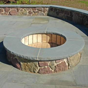 Outdoor Fire Pit, Built-In-Grill, Dining & Living Area