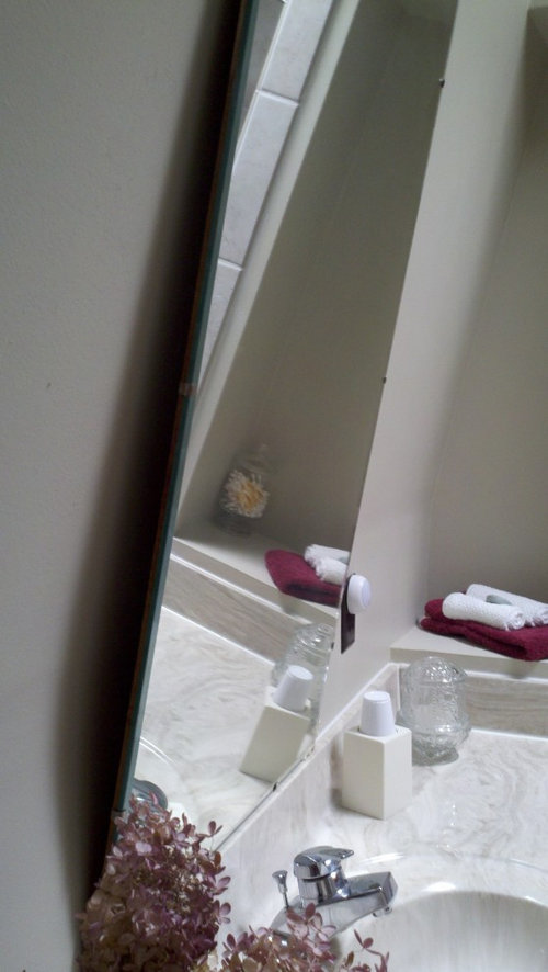 How To Put A Mirror On An Angled Wall Over Bathroom Sink Vanity - Mirror To Put On Wall