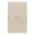 Jaipur Living - Vibe by Jaipur Living Cree Geometric Ivory/ Beige Area Rug 10'X14' - The Jaida collection is inspired by a coveted blend of modern Moroccan style and cozy, inviting vibes. These rugs showcase an incredibly soft hand, with a touch high-low detail mixed into the pattern, and a shed-free construction of polyester and polypropylene. The braided, cream fringe and ivory and beige, geometric pattern of the Cree rug provide visual texture and global appeal. This plush area rug thrives in high traffic areas of the home such as living rooms, foyers, halls, and sunrooms.