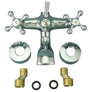 Tub Faucet 3 Handles Chrome Part Only with Fittings