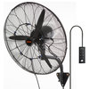 VEVOR Industrial Wall Mount Fan Oscillating Metal Fan 3 Speed, 24" Waterproof