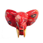 resource international - AniWall Elephant Animal Head Wall Décor, Red Multicolor Abstract - Sophisticated animal head wall decor enhances the ambiance of any room with a touch of whimsy.  These polyresin sculptures feature hand applied original designs.  Wipe with damp cloth.