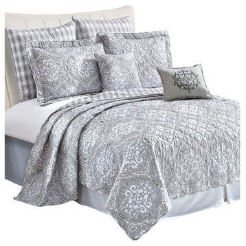 Melody Quilted 7 Piece Bed Spread Set, Melody, King