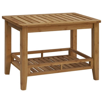 Gallerie Decor Natural Spa Transitional Bamboo Elite Bench in Natural