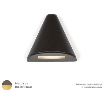 1-Light LED 12V Triangle Deck and Patio Light, Bronzed Brass