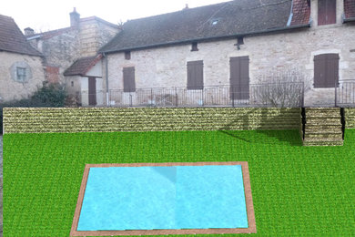 Exemple d'une piscine rectangle.