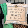 Heaven by the Sea Linen Pillow With Shell and Starfish Pins