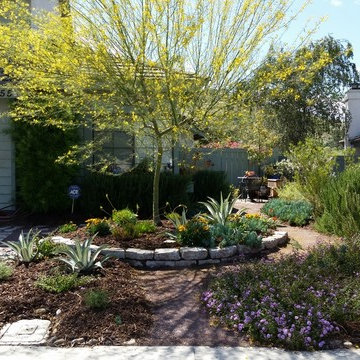 Sustainable front yard, recycled materials