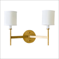 Worlds Away Randolph Gold Leaf 2-Arm Sconce - Wall Sconces