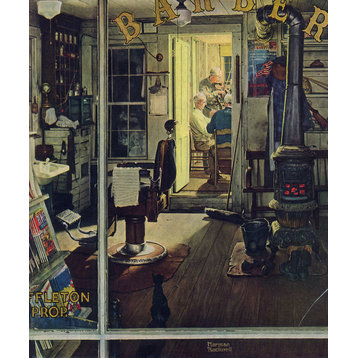 "Shuffleton's Barbershop" Print on Canvas by Norman Rockwell