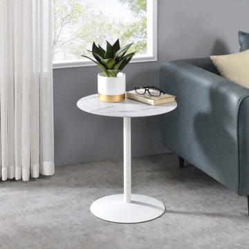 Circa End Table with Marble Textured Glass Top