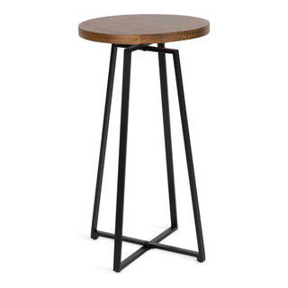 18 Round End Side Table Reclaimed Wood Planks