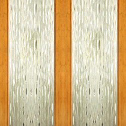 BM-33 Interior Bamboo Contemporary Waterfall Glass Double Door - Interior Doors