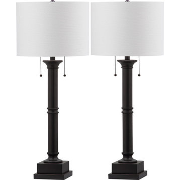 Estilo Column Lamp (Set of 2) - White Shade, Silver Grey Base