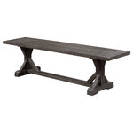 Lorino Home - Blevins Bench, Weathered Gray - The Blevins bench is the ultimate farmhouse-meets-modern option for a relaxed, lived in vibe, featuring farmhouse trestle base