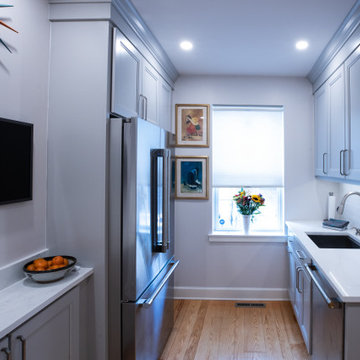 Transitional Light-Gray Kitchen Remodel | Shaker Cabinets