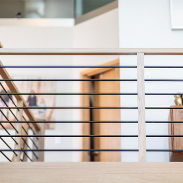 Modern White Oak Staircase & Railing Renovation, Plymouth, Minnesota