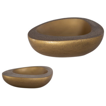 Uttermost Ovate Brass Bowls, Set of 2