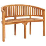 vidaXL - vidaXL Banana Bench 47.2" Solid Teak Wood - vidaXL Banana Bench 47.2" Solid Teak WoodvidaXL Banana Bench 47.2" Solid Teak Wood - 48020, This wooden banana-shaped bench is comfortable and elegant and will look simply stunning in the garden or on the patio. Constructed from extremely durable teak hardwood, this piece of teak furniture has been seasoned, kiln-dried and then fine sanded to give a very smooth appearance. Teak wood is known for its exceptional strength and weather resistance, making it far more suitable for garden furniture than any other kind of wood. Teak wood is the perfect choice if you want to purchase a long-lasting piece of garden furniture. You can keep its natural colour or add a coat of paint or other finish in your favourite colour. It requires very little maintenance and care. This 2-seater garden bench will make a stylish addition to your garden or patio; it is very suitable for relaxing outdoors with your friends or family.