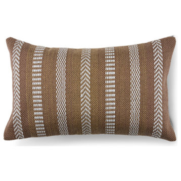Vibe by Jaipur Living Papyrus Striped Indoor/Outdoor Lumbar Pillow, Tan/Ivory