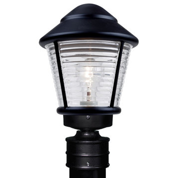 3100 Series 1 Light Post Light or Accessories, Black, Clear Glass