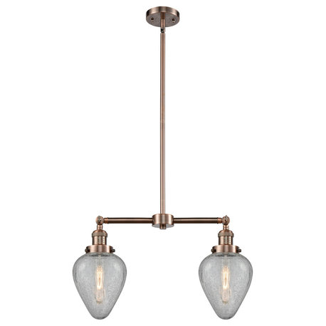 Geneseo 2-Light LED Chandelier, Antique Copper